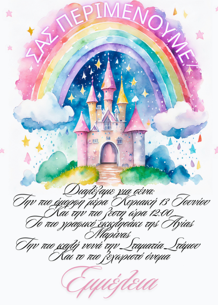 Προσκλητήριο Βάπτισης Κάστρο