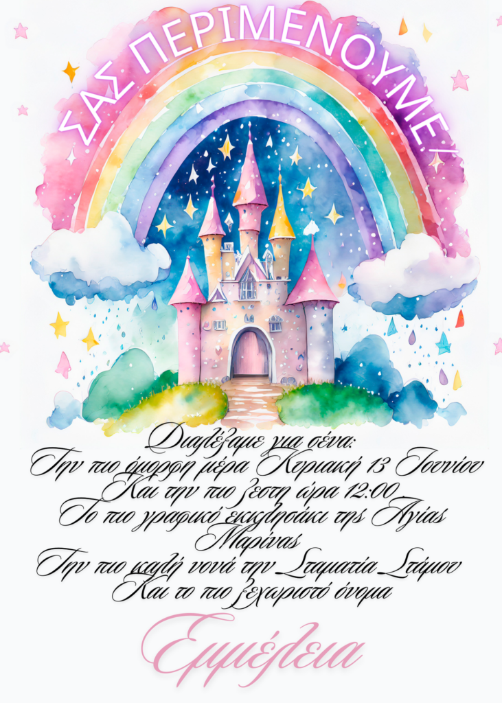 Προσκλητήριο Βάπτισης Κάστρο