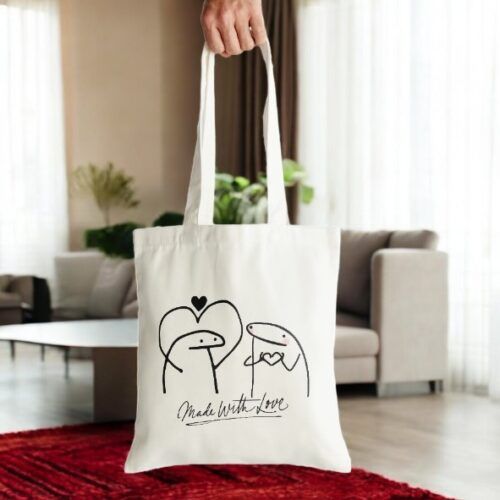 Υφασμάτινη Τσάντα Ώμου Made with Love