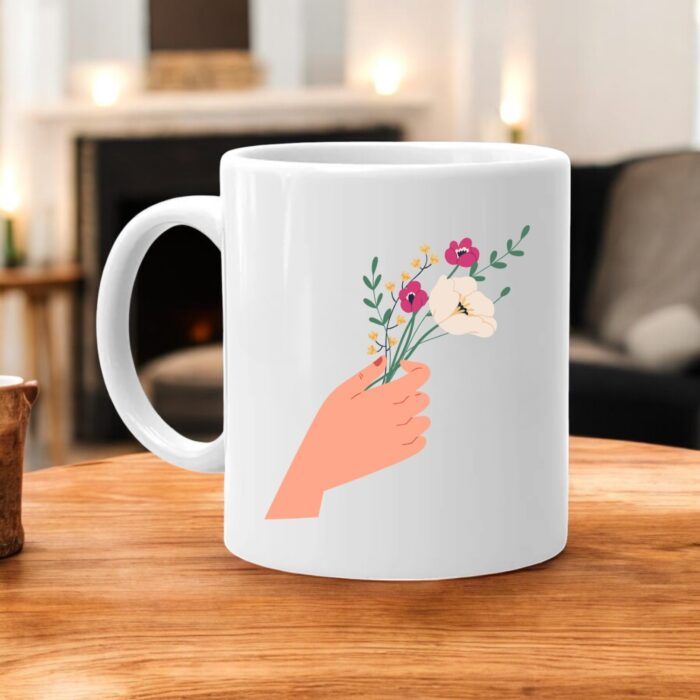 Κούπα Hand with Flowers